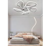 Plafonnier LED minimaliste 38W Semi-encastré Réglable avec télécommande Plafonnier métallique Température de couleur 3000K-6000K Convient aux salons,chambres bureaux autres pièces (Chromé, Petit)