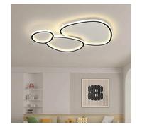 Plafonnier LED Minimaliste Limit Light avec télécommande, intensité Variable, Noir et Blanc, Forme Galet, Lustre créatif (90 x 68 cm)