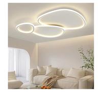 Plafonnier LED Minimaliste Limit Light avec télécommande, intensité Variable, Noir et Blanc, Forme Galet, Lustre créatif (Blanc 90 x 68 cm)