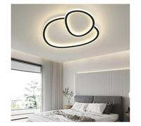 Plafonnier LED Minimaliste Limit Light avec télécommande, intensité Variable, Noir et Blanc, Forme Galet, Lustre créatif (55 x 53 cm)