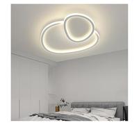 Plafonnier LED Minimaliste Limit Light avec télécommande, intensité Variable, Noir et Blanc, Forme Galet, Lustre créatif (Blanc 55 x 53 cm)