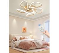 Plafonnier LED minimaliste38W Semi-encastré Réglable avec télécommande Plafonnier métallique Température de couleur 3000K-6000K Convient aux salons,chambres bureaux autres pièces (Plaqué or, Petit)
