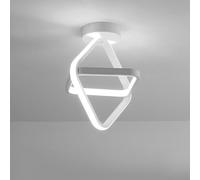 Plafonnier LED Moderne, 22W Lampe de Plafond avec 2 Lampes Carrées 6500K Lumière Blanche Froide, Lustre LED Créatif pour Chambre à Coucher Salon Cuisine Couloir, Blanc