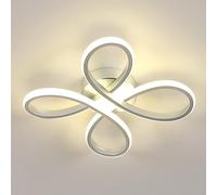 Plafonnier LED Moderne, 30W Lampe de Plafond Créatif Floral Design, Luminaire Plafonnier Intérieur Argent pour Chambre, Salon, Salle de bain, Cuisine, Lumière Neutre 4500K, 30CM