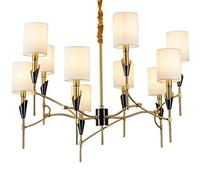 Plafonnier LED moderne à 10 ampoules en laiton brossé, style industriel vintage, luminaire de plafond, idéal pour un salon, une chambre à coucher ou une maison, E14
