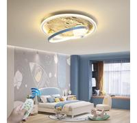 Plafonnier LED Moderne à intensité Variable avec télécommande, 3000K-6000K, Lampe de Chambre d'enfant/de bébé, Design Lune/Astronaute décoratif, Lustre pour Chambre d'enfant.