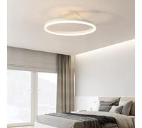 Plafonnier Led Moderne À Intensité Variable, Design Nordique Simple Et Rond, Idéal Pour Un Salon, Une Chambre Ou Une Cuisine, 60 Cm, Blanc/Noir/Blanc/D: 50Cm