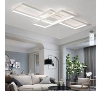 Plafonnier LED Moderne à Intensité Variable, éclairage De Salon Multifonctionnel pour Salon, Chambre, Bureau, Restaurant, Cuisine, Couloir Et Salle De Bain., White, 140cm95W