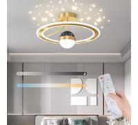 Plafonnier LED Moderne avec projecteur d'étoiles, Lampe de Plafond à intensité Variable avec télécommande, Suspension en Aluminium pour Chambre, Cuisine, Salon, Couloir