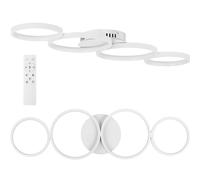 Plafonnier LED moderne avec télécommande - 4 cercles blancs
