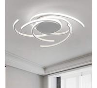Plafonnier LED moderne design créatif plafonnier abat-jour acrylique lustre salle à manger lampe salon chambre salle de bain éclairage intérieur à économie d'énergie,Blanc,6500k/75cm/92W
