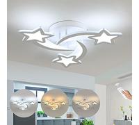 Plafonnier LED Moderne Dimmable, 30W Lampe de Plafond LED Créatif Forme De Étoile À 3 Têtes, Luminaire Plafonnier Avec Télécommande, Pour Chambre À Coucher Salon Salle À Manger Chambre D'enfant
