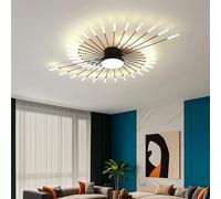 Plafonnier LED moderne Dimmable en métal et en acrylique Design créatif de fleurs en spirale Plafond à changement de couleurLampe d'éclairage intérieur élégant (noir 42+1)