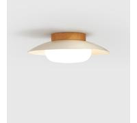 Plafonnier LED Moderne en métal pour Chambre à Coucher, Montage Semi-encastré, Style Milieu du siècle, Blanc, idéal pour Un Salon ou Une véranda