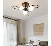 Plafonnier LED Moderne et Simple, Design créatif, idéal pour Un Salon, Un hôtel, Un Restaurant, Une Chambre, Un Appartement ou Un Bureau (Noir et doré, 3 têtes)