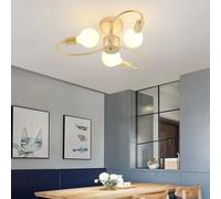 Plafonnier LED Moderne et Simple, Design créatif, idéal pour Un Salon, Un hôtel, Un Restaurant, Une Chambre à Coucher, Un Appartement ou Une Salle d'étude (doré, 3 têtes)