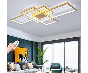 Plafonnier LED moderne intensité variable 3000-6500K télécommande Moderne Rectangle Lampe De Plafond Chambre Salon Lustre Blanc Plafon Light Cuisine Éclairage Salle à Manger Bureau Escalier Lustre