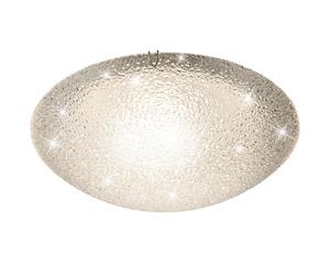 Plafonnier LED Moderne Lampe de salon verre clair Plafonnier chromé, givré rond, 1x LED 12 Watt 800 Lm blanc chaud, 30 cm