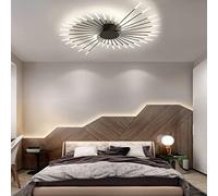 Plafonnier LED Moderne Plafonnier Encastré Noir Abat-Jour en Acrylique Lustre Lustre De Feu D’Artifice Plafonnier Moderne Spoutnik Suspension pour Salle à Manger Chambre Cuisine, 42Heads