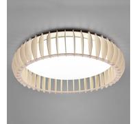 Plafonnier Led Monte, Cct, Ø 60 Cm, Bois Clair bois clair, blanc