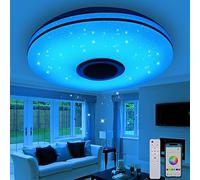 Plafonnier LED musical,Télécommande intelligente à intensité variable avec haut-parleur Bluetooth 4.0, chambre d'enfant, salon