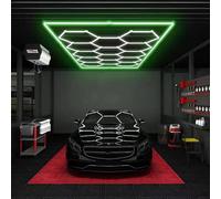 Plafonnier LED Nid D'abeille 6500K Lampe de Garage Hexagonale Résistant aux chocs et pratique Résistance à la poussière pour Garage Atelier Soussol Salle de Sport Entrepôt B