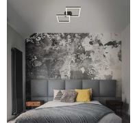 Plafonnier LED Noir 52x52cm 18W Blanc Chaud Brillant Étoiles 3-Stufen-Dimmbar