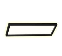 Plafonnier LED noir lampe de salon panneau de plafond carré avec rétro-éclairage, rétro-éclairage, 22W 3000Lm blanc chaud, LxlxH 58,2 x 20,2 x 4,1 cm
