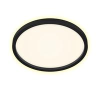Plafonnier LED noir lampe de salon ronde plafonnier rétro-éclairé, rétro-éclairage, 22W 3000Lm blanc chaud, DxH 42,5x3,4 cm