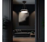 Plafonnier LED noir moderne 12W 1280lm 4000K - lampe plafond design compacte