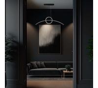 Plafonnier LED noir moderne 30W 3200lm 4000K - lampe plafond design blanc neutre