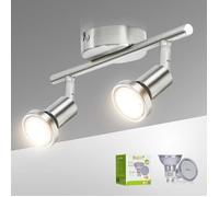 Plafonnier LED - Noname - 2 Spots Pivotants - Nickel Mat - 2800K - 12 Watts