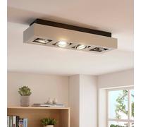 Plafonnier Led Oblong Vince À Quatre Lampes, Blanc Blanc
