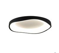 Plafonnier LED ondulé Ø50 cm 40W 5000 lm CCT 3000K-6000K métal noir avec diffuseur acrylique design moderne nordique