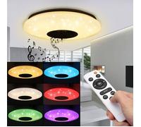 Plafonnier LED - ONEVER - Modèle avec Haut-parleur Bluetooth - 36W - Télécommande - Blanc