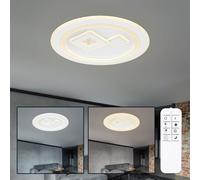 Plafonnier LED opale 1x LED á 40W avec rond, 2 carrés attachés acrylique clair