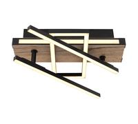 Plafonnier LED orientable aspect bois Plafonnier 3 niveaux Lampe de salon, 30W 1400lm blanc chaud, LxH 68 x 11,5 cm