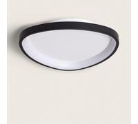 Plafonnier Led Oval 20w Métal Ø420 Mm Cct Sélectionnable Owen Noir