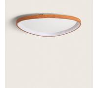 Plafonnier Led Oval 30w Métal Ø600 Mm Cct Sélectionnable Owen Bois