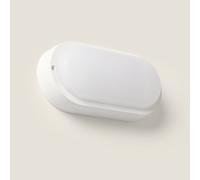 LEDKIA LIGHTING Plafonnier LED Ovale 25W Extérieur 94x198 mm IP65 avec Détecteur de Mouvement et Crépusculaire White 6500K Blanc froid