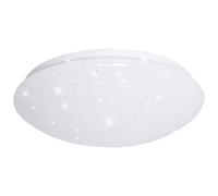 Plafonnier LED Plafonnier de salon effet ciel étoilé, métal, blanc, 24W 1680lm 4000K, D x H 33 x 10,2 cm