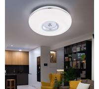Plafonnier LED 15 watts en aluminium nickel, éclairage de plafond Globo 41707