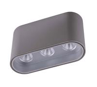 Plafonnier LED plafonnier lampe de couloir en saillie gris clair argent lampe de salon, 7W 421lm blanc chaud, L 10,5x 6,4 cm