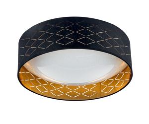 Plafonnier LED plafonnier lampe de salle à manger avec effet étoile, textile or noir, 18W 1000lm 3000K, DxH 40x12cm