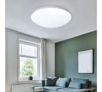 Plafonnier LED plafonnier lampe de salle à manger blanc avec effet étoile de forme ronde 33 cm, métal plastique, 24W 1860lm 6500K, H 10,2 cm