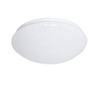 Plafonnier LED plafonnier lampe de salon blanc avec effet étoile de forme ronde, métal plastique, 12W 840lm 3000K, DxH 26x9.2 cm