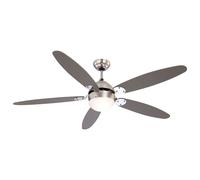 Ventilateur de plafond été hiver ventilateur avec interrupteur à tirette App commande vocale, pales réversibles 3 niveaux de vitesse, Smart Home LED 5W 470lm, DxH 132 x 40,6 cm