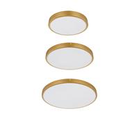 Plafonnier LED plafonnier lampe de salon lampe de salle à manger ronde, métal laiton plastique opale, blanc chaud 3000K, D 25/35/45 cm Mittel