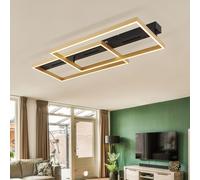 Plafonnier LED plafonnier lampe de salon métal doré interrupteur à marchepied L 90 cm