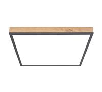Plafonnier LED Plafonnier Plafonnier LED Plafonnier, aspect bois graphite, ALU MDF, 24W 1500Lm blanc chaud, LxPxH 45x45x6,5 cm